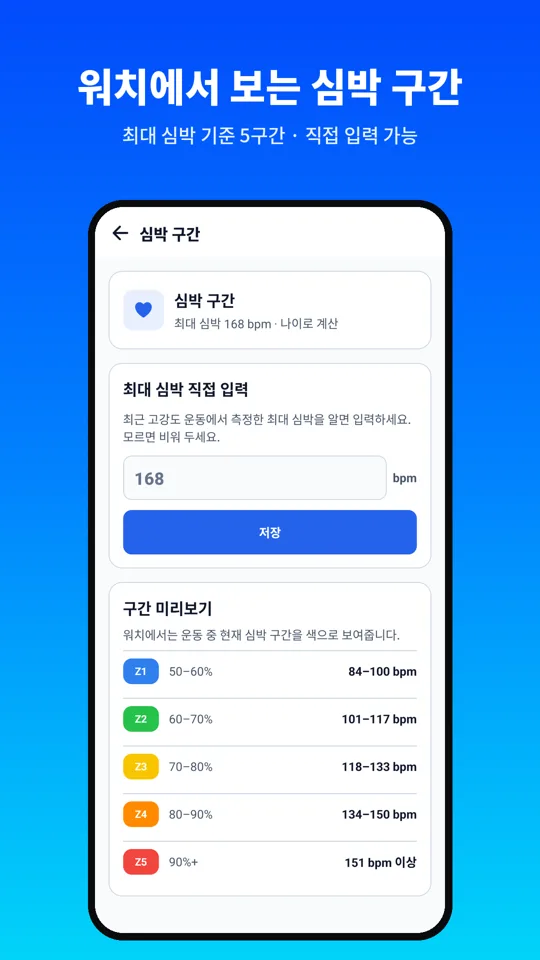 VIVASPORT 워치 연계 심박 기록 화면